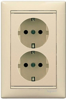 розетка Legrand Valena 2 пост., 16 А, 250 В, з/к, с рамкой, слоновая кость (774370)