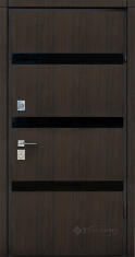 двері вхідні Straj Proof Mottura PF Slim DV Glass 850х2040х120 PF венге темний /vin