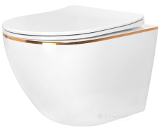 унітаз Rea Carlo mini white gold edge + сидіння дюропласт (REA-C1222)